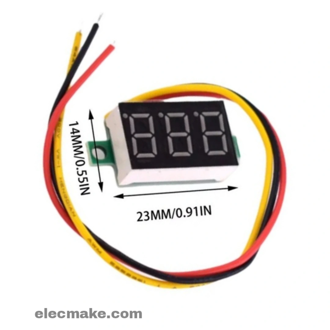 ماژول ولتمتر ۳ سیم ماژول ولت متر 3 سیم 0 تا 100 ولت سبز ۰.۳۶ اینچ - Image 1
