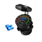 شارژر USB خودرویی روپنلی گرد Type-C QC3.0 با کلید ON:OFF و نشانگر ولتاژ