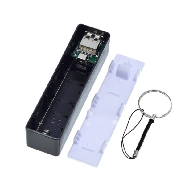 کیس پاوربانک تک باتری دارای خروجی USB 5V 1A (مشکی)