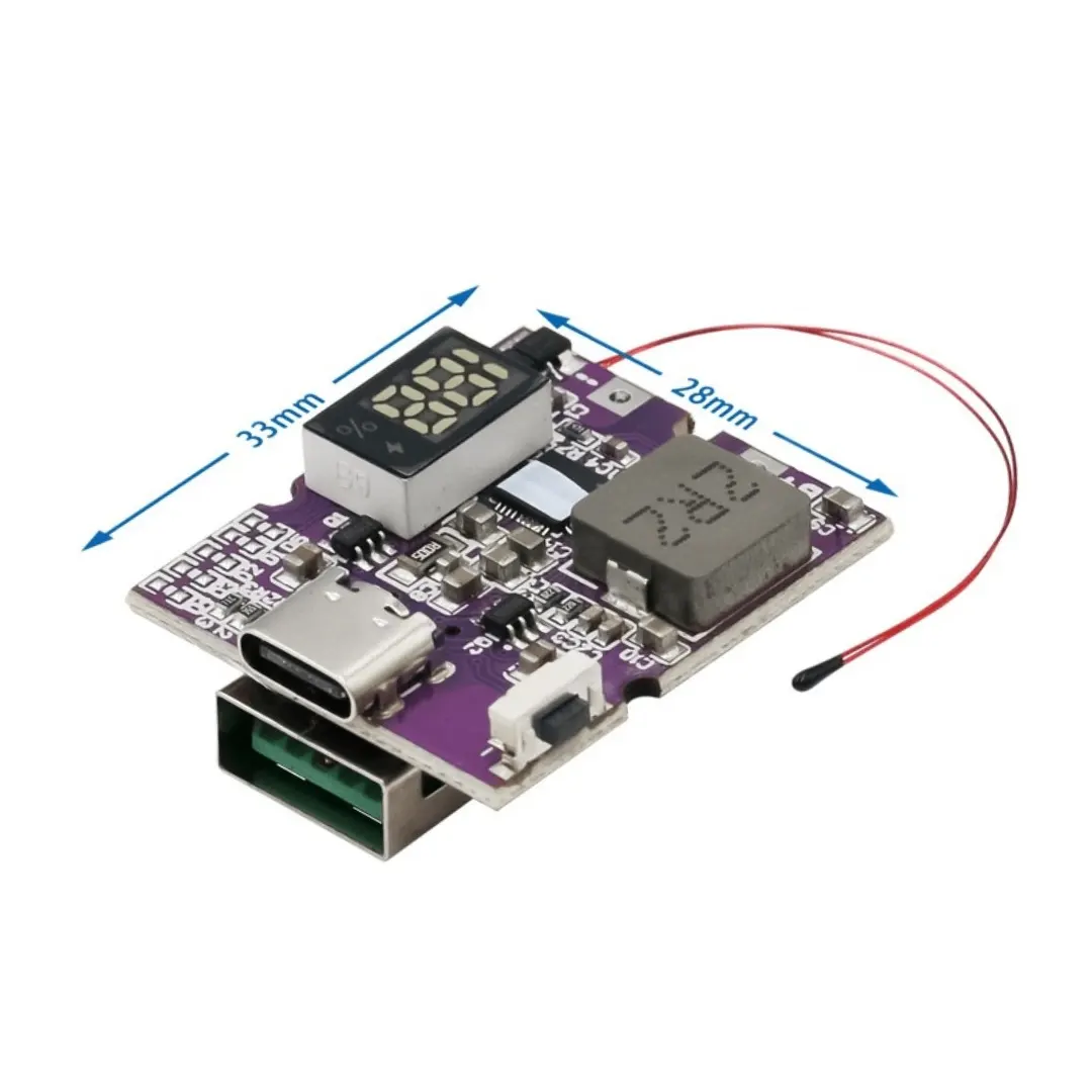 ماژول پاوربانک فست شارژ 22.5 وات دارای نمایشگر با خروجی USB و Type-C ماژول پاوربانک فست شارژ 22.5 وات دارای نمایشگر با خروجی USB و Type-C - Image 1