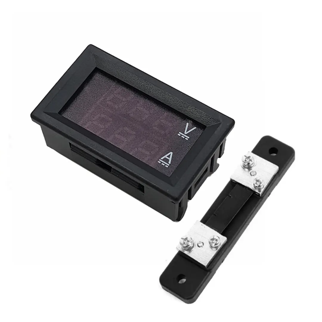 آمپرمتر و ولتمتر RED-BLUE 0-100V 0-۵۰A DC پنلی (به همراه شنت) آمپرمتر و ولتمتر RED-BLUE 0-100V 0-۵۰A DC پنلی (به همراه شنت) - Image 1