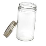 جار شیشه ای درب فلزی