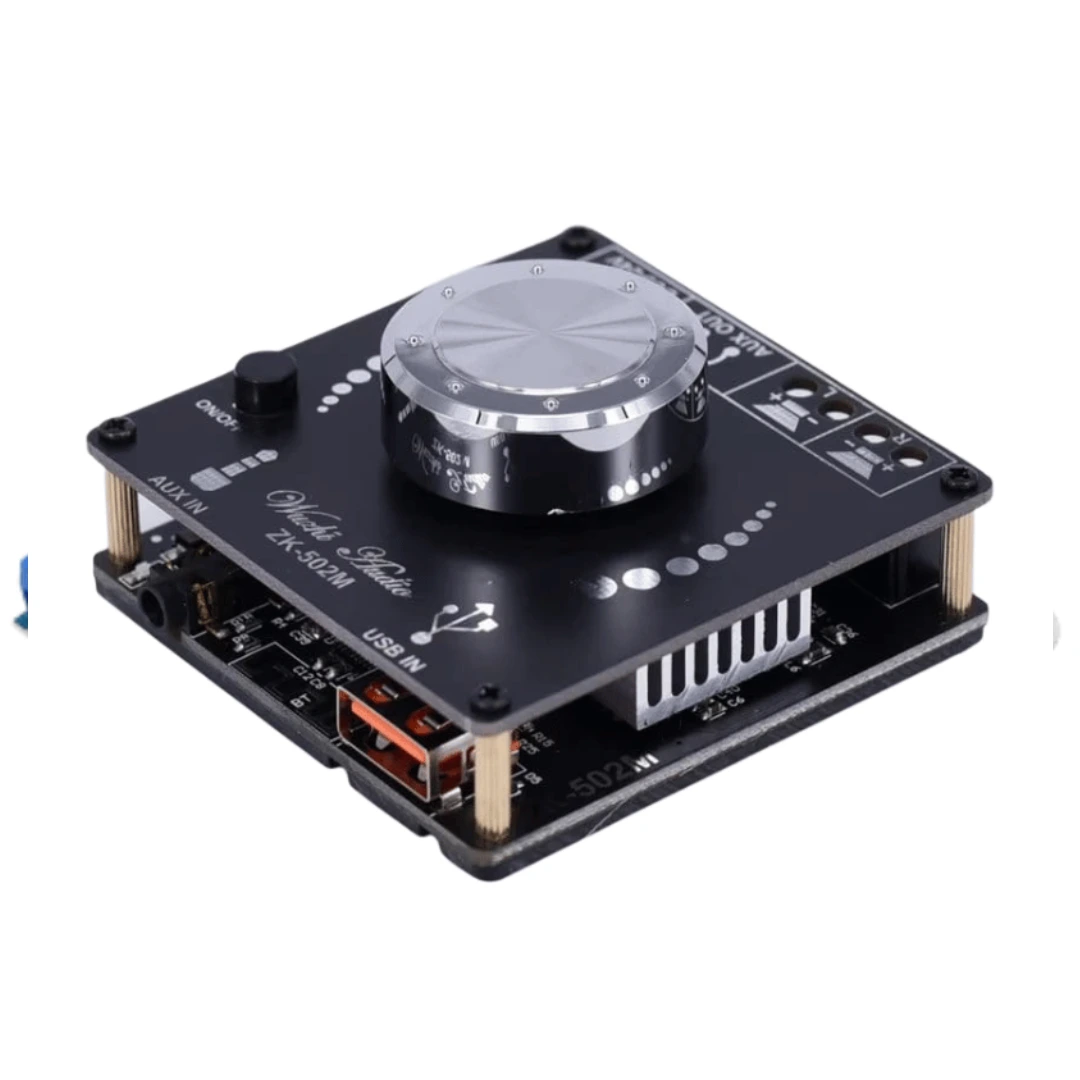 2x50 Watt Dual Channel Stereo Bluetooth Amplifier Module with PA50Wx2 Chip Model ZK-502M ماژول آمپلی فایر بلوتوثی 2×50 وات دو کاناله استریو با تراشه PA50Wx2 مدل ZK-502M - Image 1