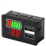 ماژول نمایشگر شارژ باتری 30-8 ولت روپنلی  با دو خروجی USB