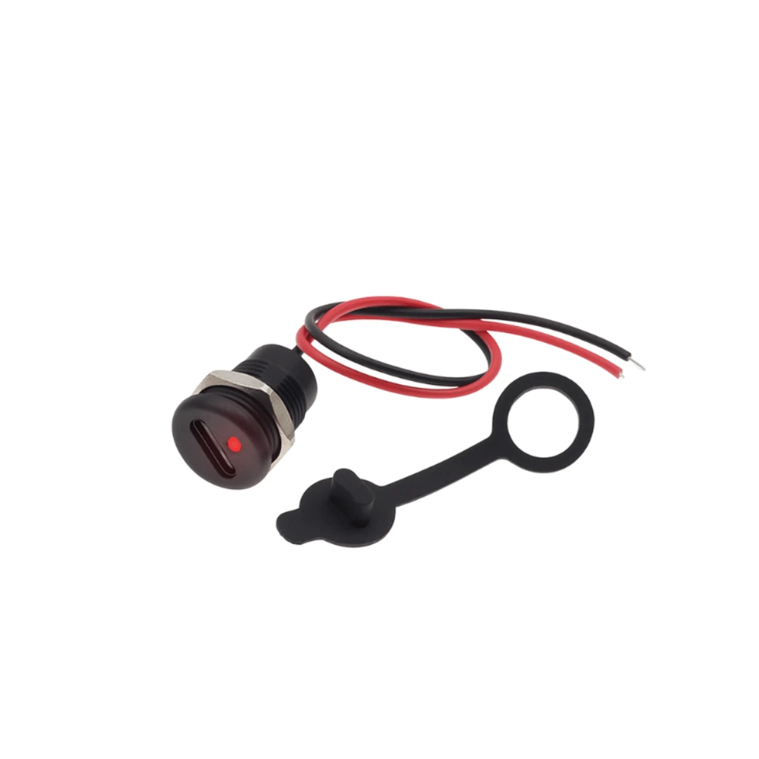 شارژر باتری لیتیومی Type-C دوسیم گرد روپنلی مهره خور (مشکی) کانکتور شارژر باتری لیتیومی Type-C دوسیم گرد روپنلی مهره خور (مشکی) - Image 1