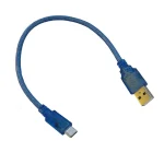 کابل USB به USB Type-C آبی شیلد دار (30 سانتی) _ ایده الکترونیک