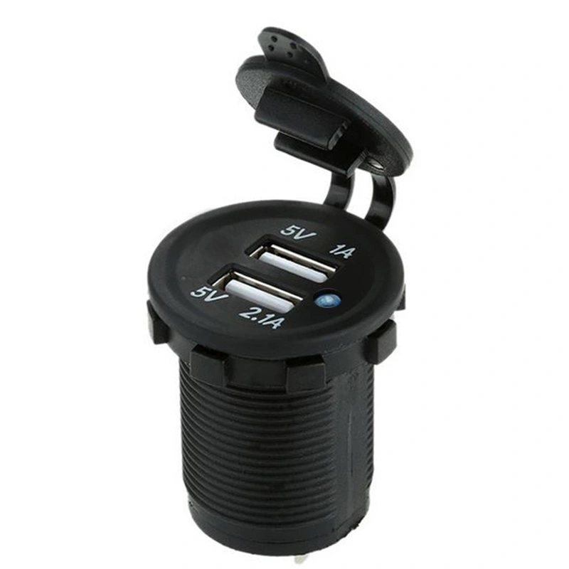 شارژر خودرویی چراغ دار دو پورت USB 5V 2.1A